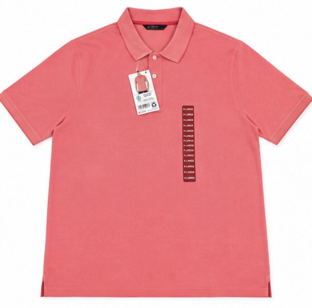 Member’s Mark Stretch Cotton Pique Polo Shirt Men’s XL Pink Coral NWT Golf